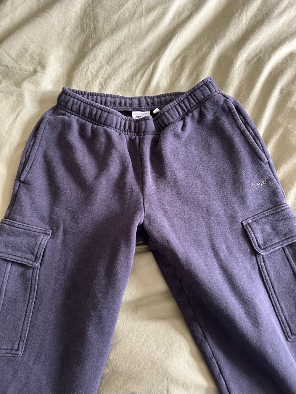 Aritzia TNA Black Sweatfleece Cozy Fleece Mega Fit Cargo Pants Small